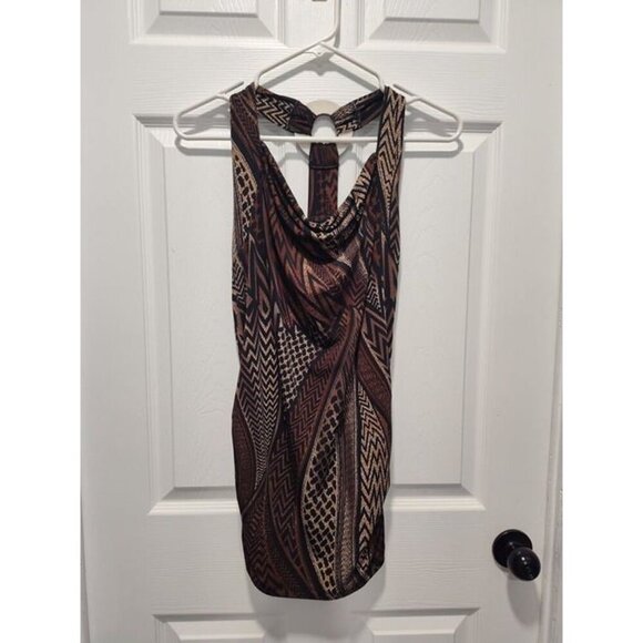 Ricki's Sz Medium‎ Snakeskin print V-Neck Sleeveless Top W/ Rucheing At Waist - Picture 12 of 12